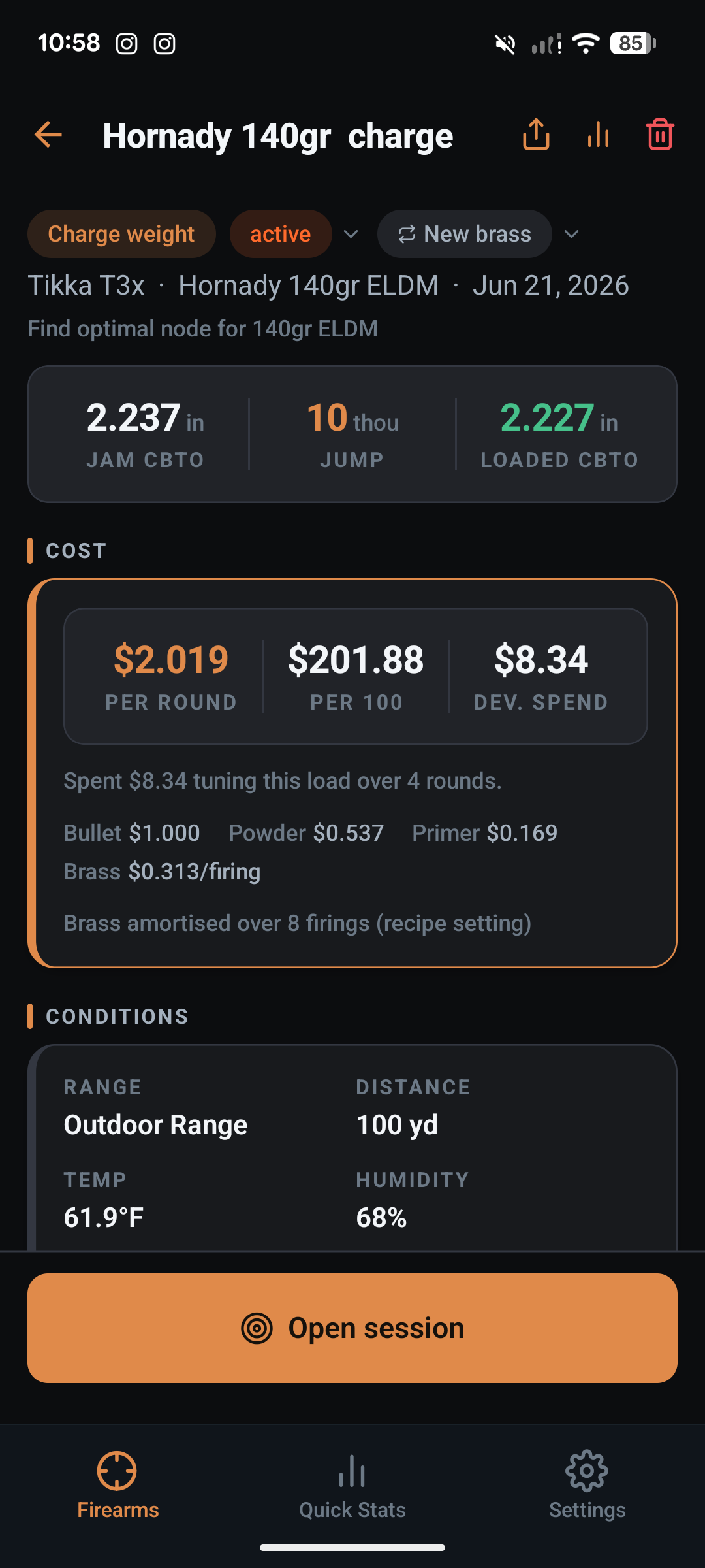 LoadNode load job showing jam CBTO, jump and loaded CBTO