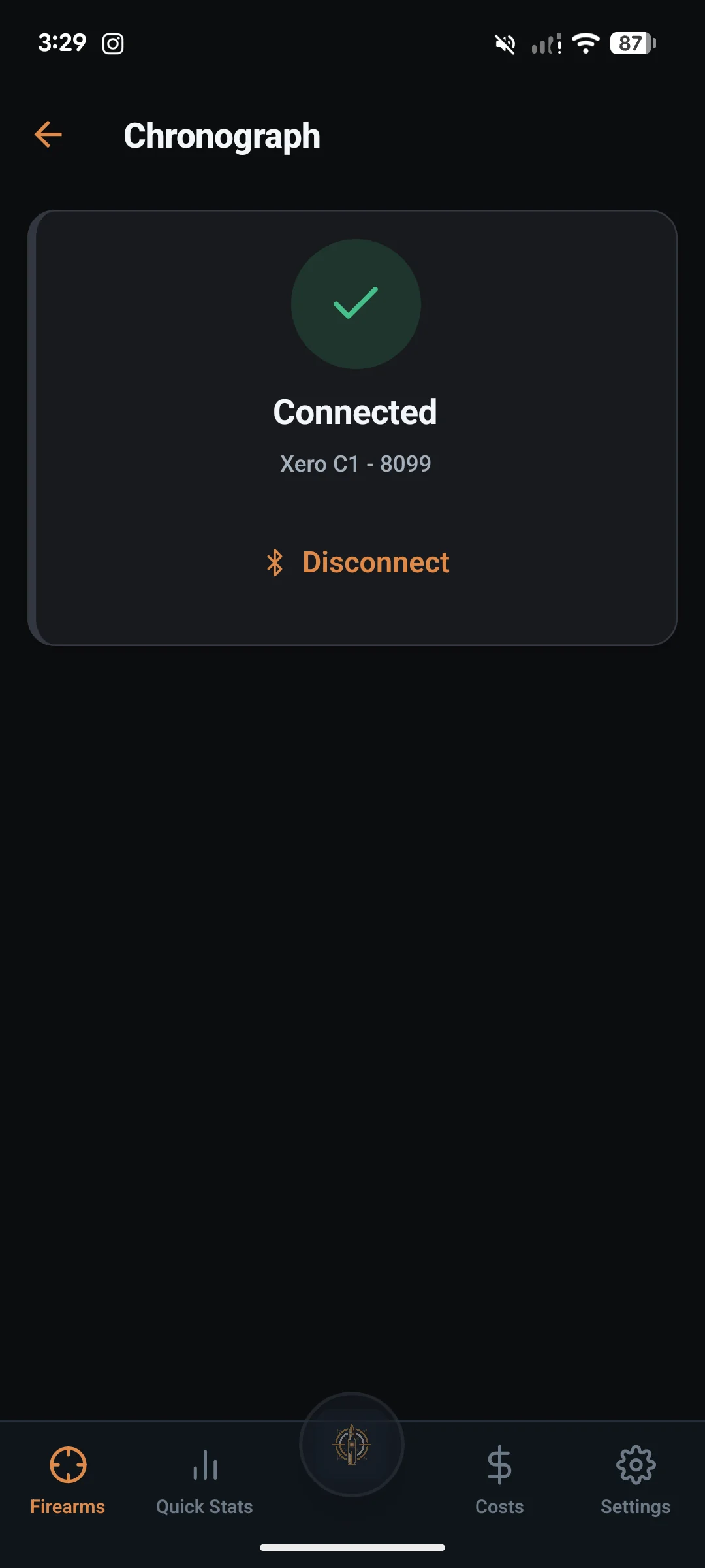 Garmin Xero velocity data: LoadNode connected to a Garmin Xero C1 chronograph over Bluetooth